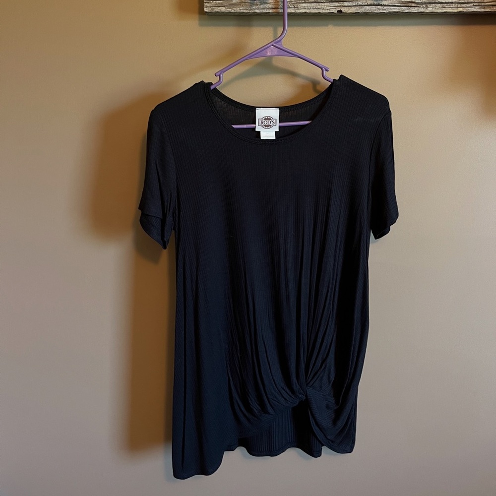 Black Short Sleeve Women's Top